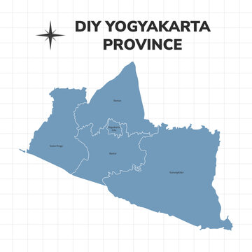 DKI Yogyakarta Province map illustration. Map of province in Indonesia