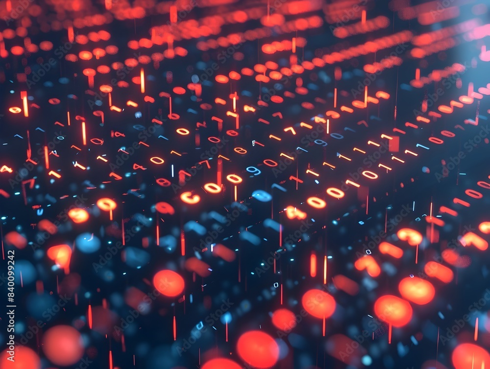 Poster glowing digital matrix a futuristic visualization of data and technology