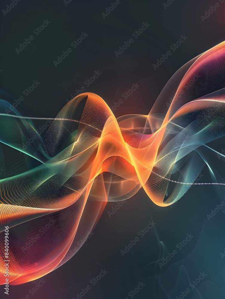 Poster mesmerizing energy wave dynamic abstract waveforms pulsating with vibrant digital