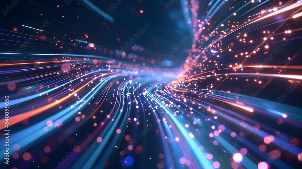 Poster mesmerizing tech pulses pulsating lights and lines in dynamic digital display