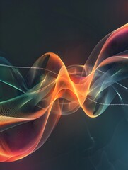 Mesmerizing Energy Wave Dynamic Abstract Waveforms Pulsating with Vibrant Digital