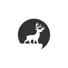 deer at night logo vector design