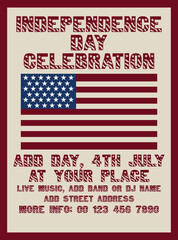 Independence day celebration poster flyer or social media post design