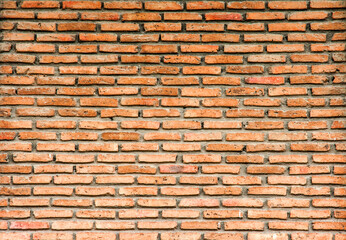 close up red brickwork wall texture background