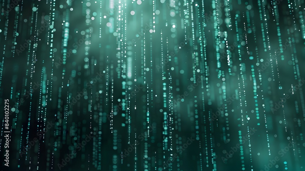 Poster striking digital rain a visually captivating depicting the flowing lines of cascading digital code i