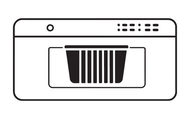 Dishwasher line and solid icon, Kitchen equipment concept, Dish washer machine sign on white background, Dishwasher icon in outline style for mobile concept and web design. Vector graphics. stock illu