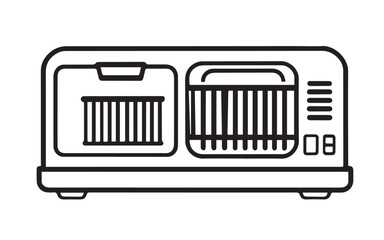 Dishwasher line and solid icon, Kitchen equipment concept, Dish washer machine sign on white background, Dishwasher icon in outline style for mobile concept and web design. Vector graphics. stock illu