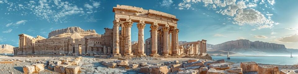 Obraz premium The acropolis in Athens, Greece has Roman ruins and is popular with tourists