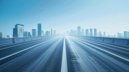 Fototapeta premium Time-lapse photography of modern futuristic cityscape and highway, lights, road, city