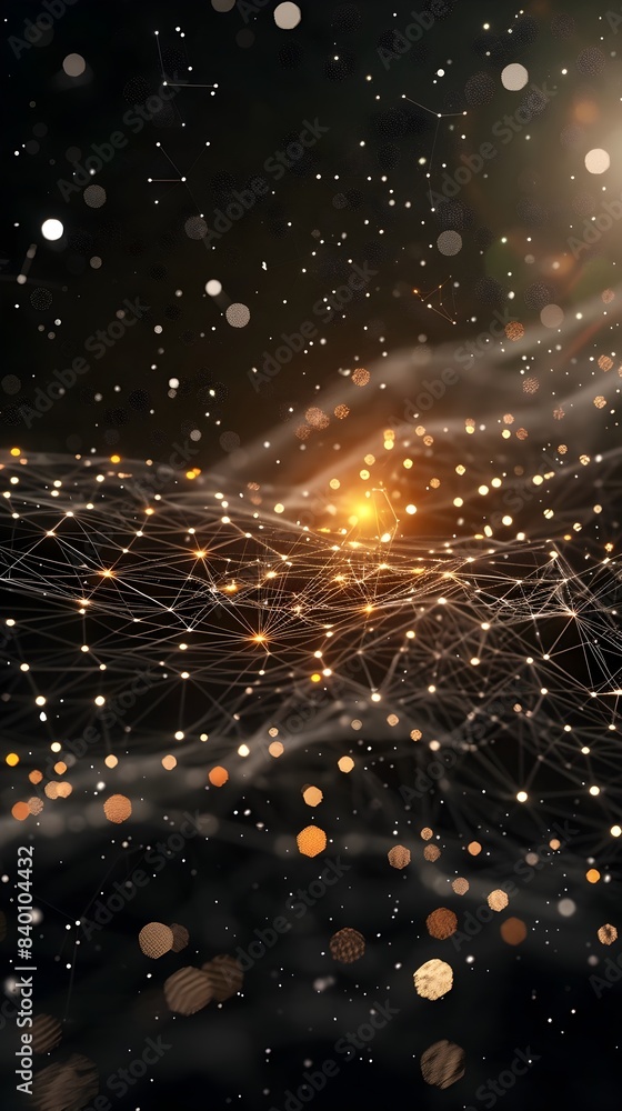Poster stunning 3d rendered tech constellation patterns with glowing digital connections futuristic atmosph