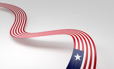 3d Flag Of Liberia 3d Wavy Shiny Liberia Ribbon Flag On White Background 3d Illustration