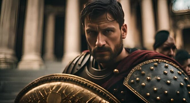 Roman gladiator man in Rome.