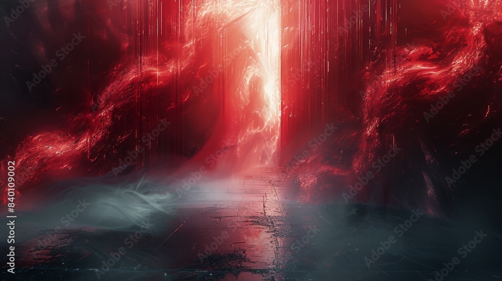 Leinwandbilder dark with a few hints of red and mysterious but pleasing abstract visuals for hard techno music. gen
