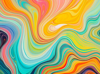 Obraz premium Colorful abstract painting background. Liquid marbling paint background. Fluid painting abstract texture. Intensive colorful mix of acrylic vibrant colors.