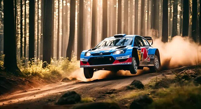 Car in a rally race.