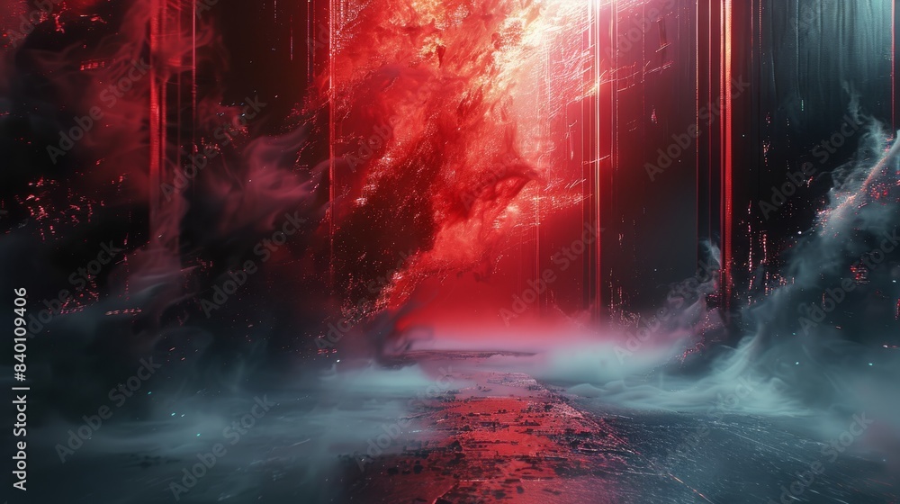 Leinwandbilder dark with a few hints of red and mysterious but pleasing abstract visuals for hard techno music. gen