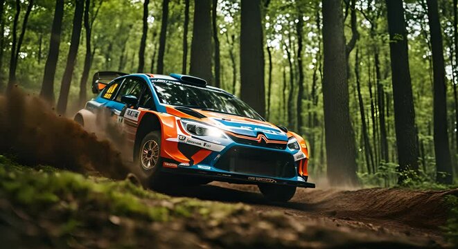 Car in a rally race.