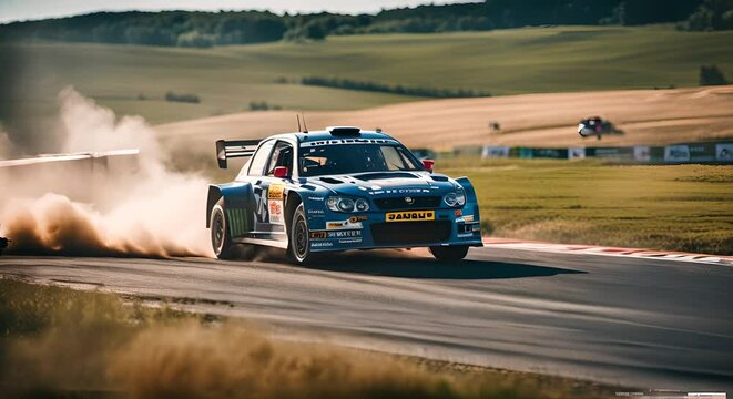 Car in a rally race.