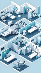 Obraz premium Futuristic Smart Hospital and Clinic Facilities Innovative Digital Healthcare Architecture Design