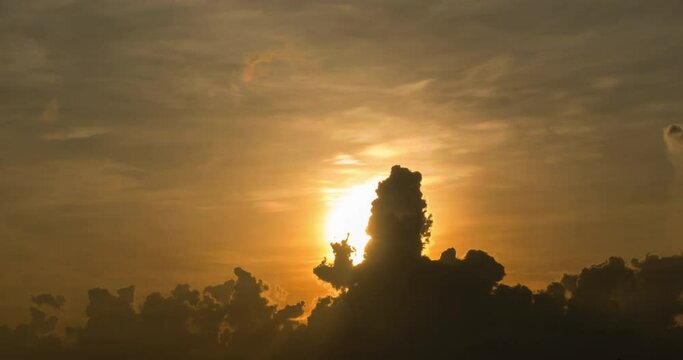 Dramatic sky with cloud at sunset time lapse
