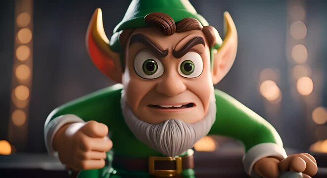 Elf with an angry face.