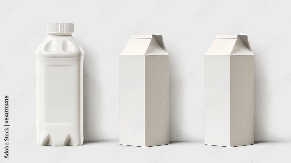 Poster isolated drink package template in modern format. empty realistic beverage bottle packet for present