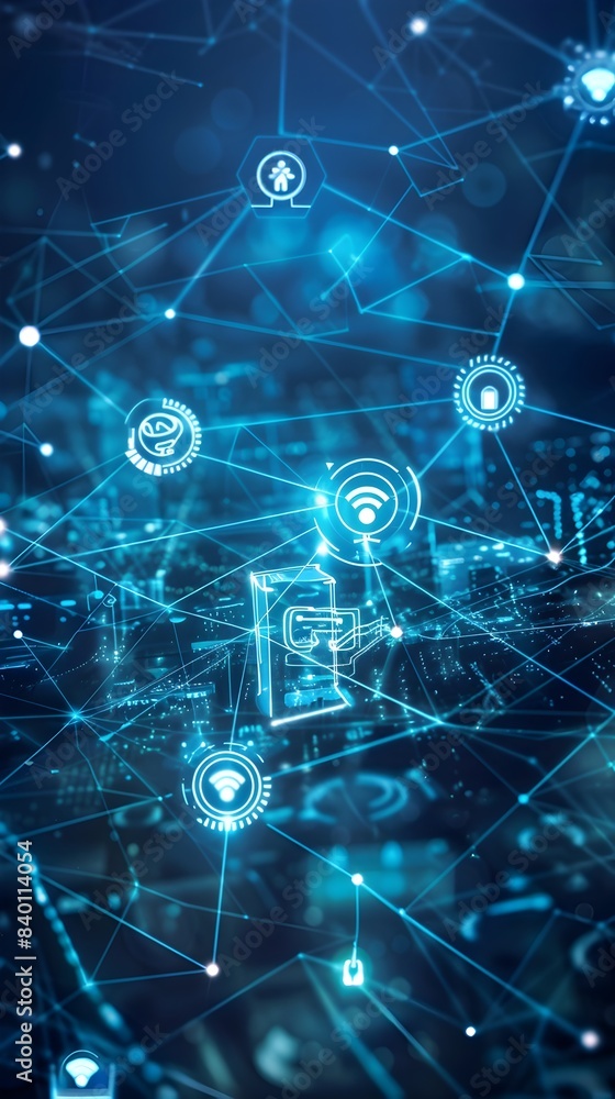 Aufkleber smart city connectivity visualizing the interconnected network of advanced digital devices