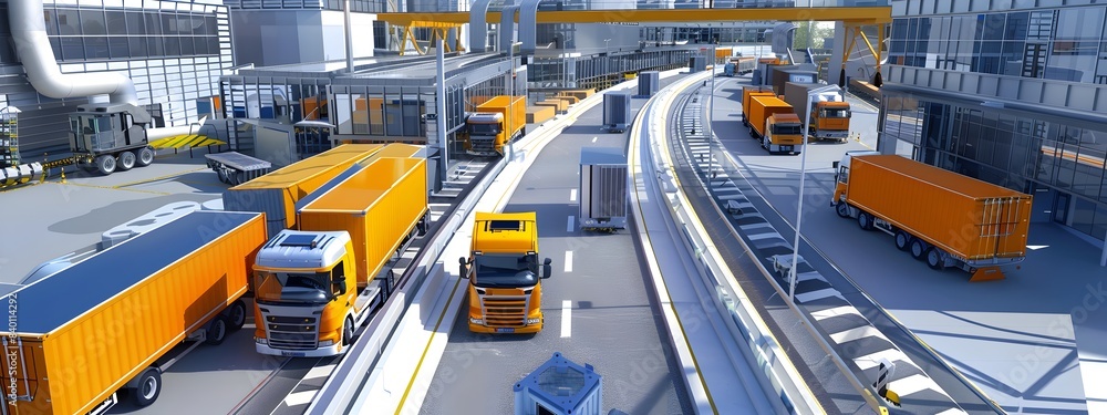 Poster efficient smart city logistics automated delivery systems and digital tracking for optimized supply