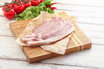 Raw pork steak for grill