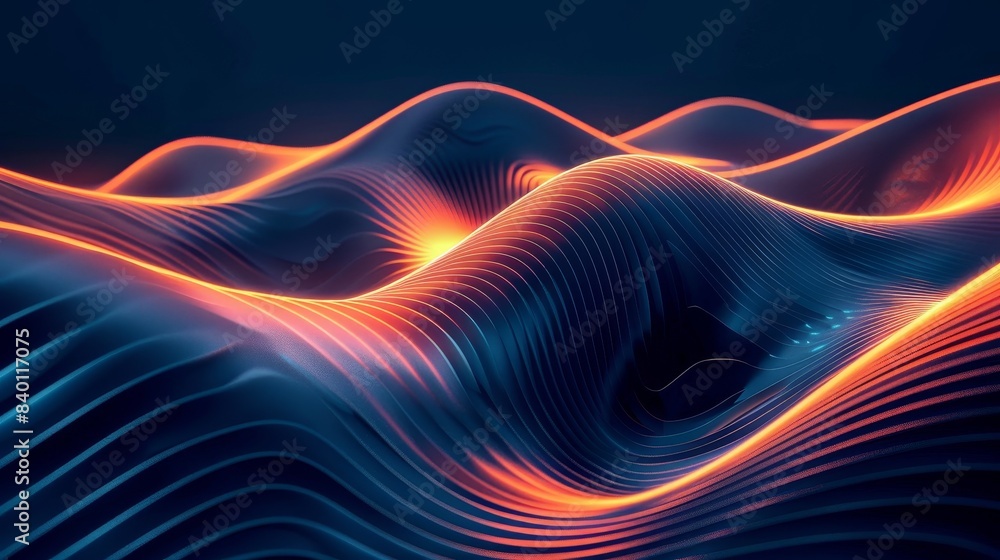 Poster background with abstract colors illuminated with neon lights. glowing line. simple wallpaper.