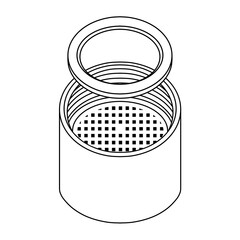 水栓吐水口の部品の構造（線画）