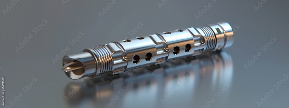 Aufkleber detailed 3d render of fiber optic connector for telecom and digital network systems