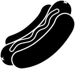 food illustration sausage silhouette meat logo meal icon hotdog outline lunch beef bread eat roll bun stick homemade snack shape pastry bakery chopstick for vector graphic background