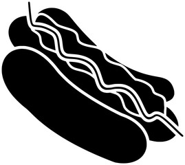 food illustration sausage silhouette meat logo meal icon hotdog outline lunch beef bread eat roll bun stick homemade snack shape pastry bakery chopstick for vector graphic background