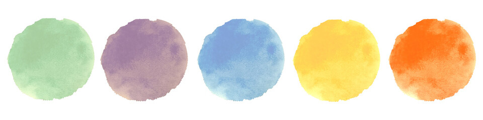 Simple watercolor shape png cut out element set