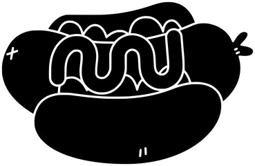 food illustration sausage silhouette meat logo meal icon hotdog outline lunch beef bread eat roll bun stick homemade snack shape pastry bakery chopstick for vector graphic background