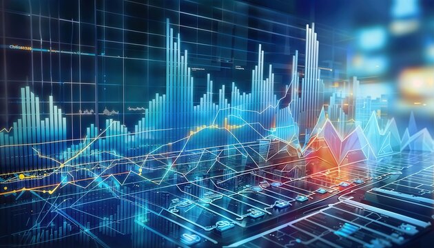 A computer screen shows a graph with many lines and numbers