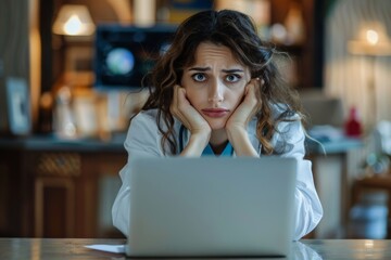 Female working on laptop at desk