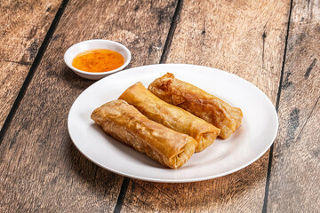 Traditional crispy fried stuffed springroll