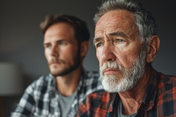 Two men seated in room