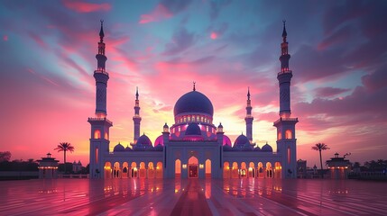 Fototapeta premium Stunning mosque with beautiful landscape views