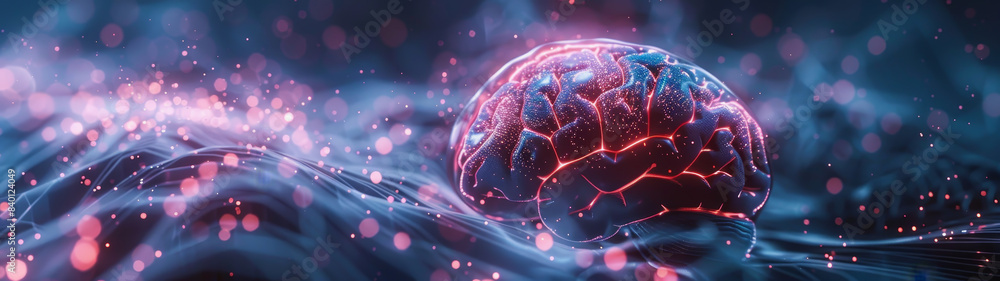 Aufkleber transparent brain structure, learning neuron of artificial intelligence
