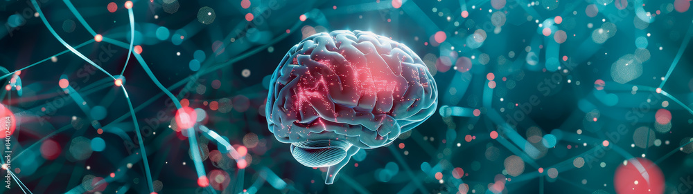 Aufkleber transparent brain structure, learning neuron of artificial intelligence