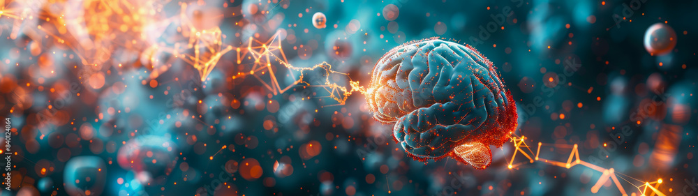 Aufkleber transparent brain structure, learning neuron of artificial intelligence