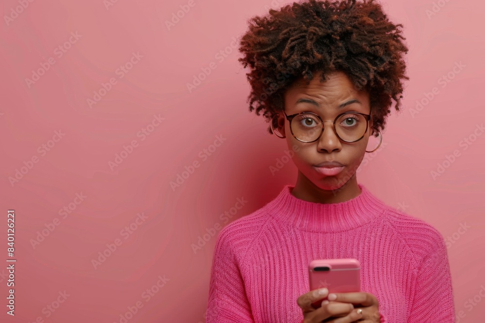 Poster Woman glasses phone