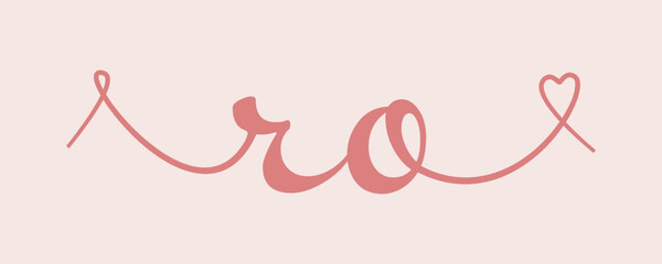 RO initial wedding monogram calligraphy vector illustration. Hand drawn lettering r and o love logo design for valentines day poster, greeting card