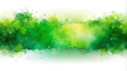 Abstract green banner watercolor background with a vibrant and artistic design, watercolor, green, abstract, banner, background, wallpaper, texture, artistic, colorful, soft, gradient, vibrant