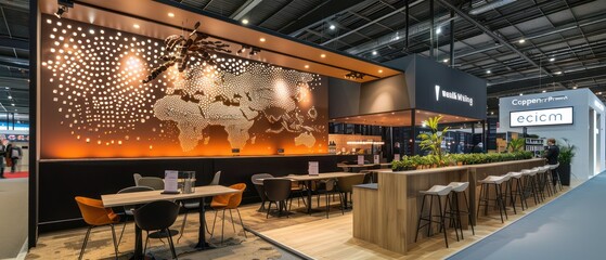 modern event stand large wall adorned with small holes