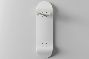 3D White skateboard mockup isolated on white background