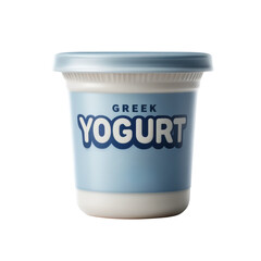Greek yogurt cup package isolated on white transparent 